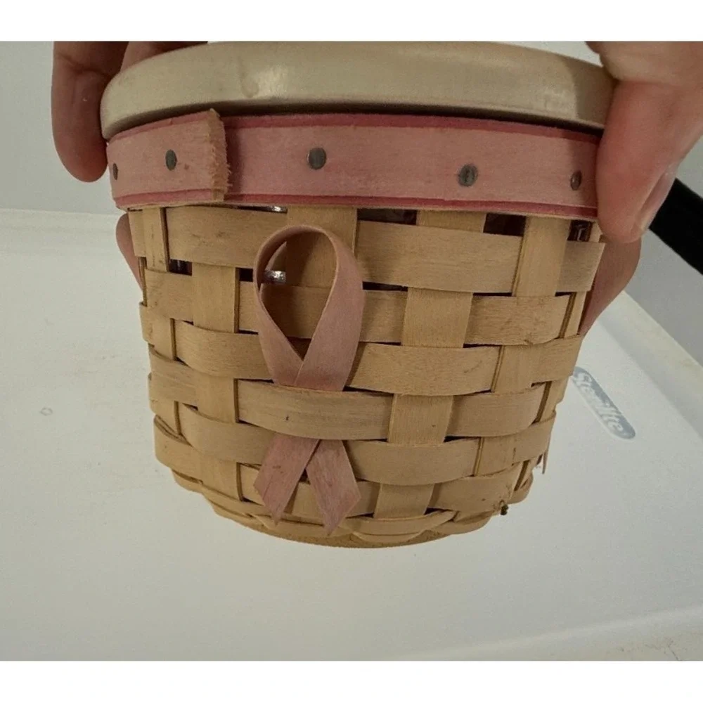 Longaberger American Cancer Society Hope Basket Pink Ribbon‎ Lid Protector Liner